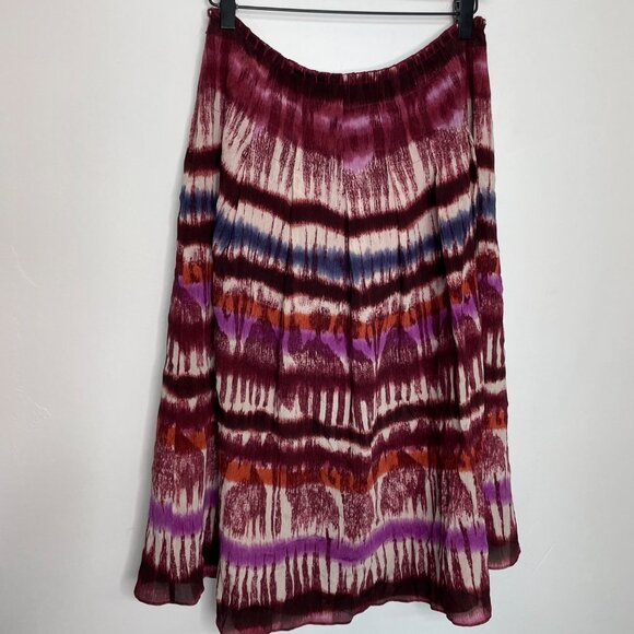 St John Skirt Womens Size 10 Mix Print 100% Silk Festival Artsy Colorful Party - Picture 4 of 7